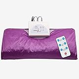 AELEGASN Sauna Heizdecke Decke,mit Fernbedienung Ferninfrarot Thermaldecke Ferninfrarot Heizung Saunadecke Körperdämpfende Fitnessdecke für den Salon zu Hause,Lila,110V