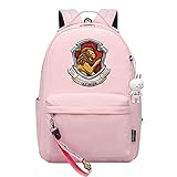 MMZ Weiblicher Schulrucksack für Gryffindor College Student Laptop Bookbag Reise wasserdichter Tagesrucksack (Rosa)