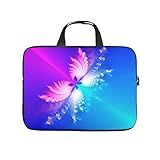 rosa und blau Schmetterling Laptoptasche Mode Laptop Tragetasche Kratzfest Notebooktasche für Uni Arbeit Business Maßgeschneiderte Geschenke White 12 Z