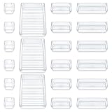 Nrpfell 21 StüCk Schubladen Aufbewahrung System Multi-GrrrE Schubladen Manager Transparente Make-Up Aufbewahrung Schublade für BüRo Computer Desktop