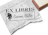 Stempel - Ex Libris Buchstempel VINTAGE BAUM - Individueller Namensstempel personalisiert für Bücher Hefte, Schule Hobby Beruf - zAcheR-fineT