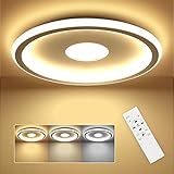 SHILOOK LED Deckenleuchte Dimmbar Flach, 24W Deckenlampe mit Fernbedienung Rund 3000k-6500k, für Schlafzimmer/ Kinderzimmer/ Wohnzimmer/ Küche, 30cm Weiß Modern Ultradü