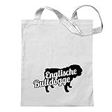 Kiwistar Englische Bulldogge Tragetasche Baumwolltasche Stoffbeutel Umhängetasche Langer Henk