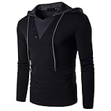 Herren Basic Kapuzenpullover Sweatjacke Pullover Hoodie Sweatshirt Herren Langarm Hoodie T-Shirt Kapuzenshirt Mit Kapuze M