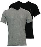 Calvin Klein Herren S/s Crew Neck 2pk Schlafanzugoberteil, Schwarz (Black/Grey Heather BHY), Large (2er Pack)