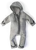 Ehrenkind® WALKOVERALL | Baby Wollwalk-Overalls aus Natur Schurwolle mit Reißverschluss | Walk Wolle Woll-Anzug für Kleinkind und Baby Grau Gr. 86/92