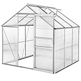 TecTake 800416 - Gewächshaus 190x185x195 cm, Stabile Rahmenkonstruktion aus eloxiertem Aluminium - Diverse Modelle (ohne Fundament | Nr. 402473)