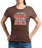 Patriots New England Pats Football Super Bowl Premium T-Shirt Frauen Shirt, Größe:M, Farbe:Braun (Chocolate L191)