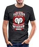 Spreadshirt Sternzeichen Widder Die Besten Männer Männer Slim Fit T-Shirt, XXL, Schw