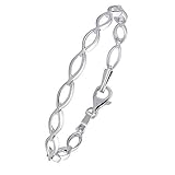 Vinani Armband ovale Glieder klassisch mattiert glänzend 925 Sterling Silber Gliederarmband 2BO