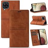 FURICH Hülle Kompatibel mit Samsung Galaxy A12 / M12, Standfunktion Kartenfächer und Magnet Stoßfeste Hochwertige PU Leder Klapphülle Schutzhülle für Samsung Galaxy A12 Flip Tasche, B