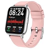 Smartwatch, Fitness Tracker Uhr 1,69 Zoll Touchscreen Armbanduhr IP68 Wasserdicht Smart Watch mit Pulsuhr Schlafmonitor 24 Sportmodi Schrittzähler Stoppuhr, Sportuhr für Damen Herren für iOS