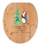 Mr. & Mrs. Panda Motiv WC Sitz Pinguin Weihnachtsbaum - Klobrille, Klodeckel, Toilettendeckel, WC-Sitz, Toilette, Transp