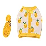 SHUIXIN Kaninchenweste Kleines Haustier Tiergeschirr Leine Set Fluchtsicher Niedliches Kostüm S/M/L Gelb/Grün für Hamstermäuse Meerschweinchen Kaninchenweste Geschirr und Leine Set verstellbar fü