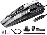 QTFBYT Tragbarer Staubsauger Handheld,4-in-1-Autostaubsauger tragbarer trockener/Nasser automatischer Zweizweck-Staubsauger 12V 120W intelligentes digitales LED-Licht,Staubsauger Happy L
