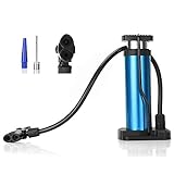 JYSDZSE Mini-Fahrradpumpe, tragbar, geeignet für Presta- und Schrader-Ventil, Aluminiumlegierung, Zylinder, Gasnadel, Standpumpe für Basketbälle, Fußbälle, Rennräder, Mountainbik
