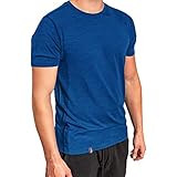 Alpin Loacker Merino T-Shirt Herren - Das Premium Merinowolle Kurzarm Wander Funktionsshirt für Outdoor und Freizeit (blau, XL)