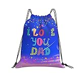 Fashion I Love You Dad Sport Turnbeutel Reise Kordelzug Rucksack Unisex Rucksack