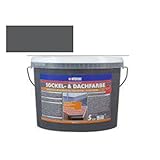 Sockel- & Dachfarbe inkl. 4x 5m Abdeckfolie von E-Com24 (Sockelfarbe Schiefer 5 Liter)