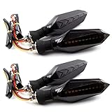 Motorrad Blinker LED TAIZER Lauflicht Miniblinker Universal Sequentiell Laufeffekt Quad Lauflicht 4Stück Blinker Tagfahrlicht Motorrad Bremslicht Fahrlicht vorne hinten Blinker 12V Optik Schön H