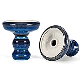 Tabakkopf Shisha Phunnel Kopf - Kitosun Pivot Shisha Kopf Hookah Bowl 320 g Tonschale mit Rand kompatibel mit alle HMD Provost & Foil für Shisha Aromen 15-20 g (Denim)