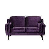 Beliani Trendy Sofa aus Samtstoff in Violett Couch 2er Sitzer Lokk