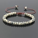 YSJJVDS Kristalle heilsteine Trendy Abakus Perlen Armband Männer Stein Frauen Armband Glück Chakra Freundschaftspaare Armband Weibliche Schmuck Geschenk Dekoration (Metal Color : Speckle)
