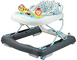 Bieco Baby Lauflernhilfe | 3in1 | Gehfrei Baby ab 6 Monaten | Baby-Walker | Spielcenter mit Aktivität & Melodien | Blau/Weiß| kippsicher | höhenverstellbar | Wippfunk