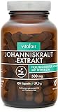 VITAFAIR Johanniskraut Extrakt (500mg pro Kapsel) - 100 Vegane Kapseln in Braunglas, Ohne Magnesiumsterat, German Quality - 0,3% Hypericin = 1,5 mg