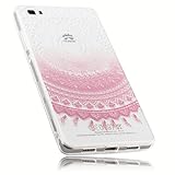 mumbi Hülle kompatibel mit Huawei P8 Lite 2015 Handy Case Handyhülle mit Motiv Mandala rosa, transp