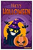 Notebook - Simple and Big pictures to color for HALLOWEEN Journal: Happy Halloween 11 Lined Notebook Journal_6in x 9in x 114 Pages White Paper Blank Journal with Black Cover Perfect S