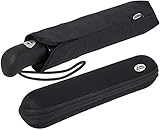 iX-brella First Class – Regenschirm mit Etui - stabil groß sturmfest - schw