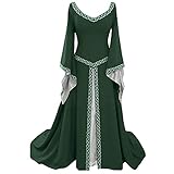 Kleid Damen, Kleid Damen Elegant, Kleider Damen Festlich, Damen Langarm Langes Maxikleid Cosplay R