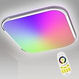 Traminy LED Deckenleuchte 36W RGB Dimmbar,LED Deckenlampe Farbwechsel mit Fernbedienung 3240LM, Farbe und Helligkeit Einstellbar LED deckenleuchten für Wohnzimmer Balkon F