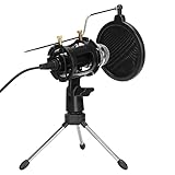 Mikrofon, Mikrofon Computer MIC Set Breite Anwendung mit faltbarem Stativ für Karaoke für Videokonferenzen fü