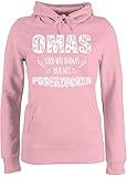 Oma Geschenk - Omas sind wie Mamas nur mit Puderzucker - XXL - Hellrosa - Omas sind wie Mamas nur mit Puderzucker - JH001F - Damen Hoodie und Kapuzenpullover für F