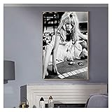 CBYLDDD Brigitte Bardot-Zigarren-Plakat,hochwertiger Druck,Vintage-Kunst-Fotografie,klassisches französisches Modell,Hausdekordekunstmode 20x28 Kein R