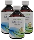 ButKarCHEM Buttersäure 1500ml *NEU Gebrauchsfertig* für Ihre Synthese, der Marke Artnr.469620 (3x500ml)