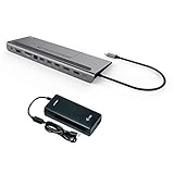 i-tec USB-C 4K Dockingstation mit Universal Ladegerät 1x HDMI 1x VGA 1x DisplayPort 1x GLAN 2X USB-A 3.0 1x USB-A 2.0 1x SD/MicroSD 1x Audio, Power Delivery 85W, für Windows MacOS TB 3 Kompatib