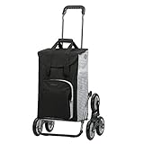 Andersen Einkaufstrolley Royal als Treppensteiger und 45 Liter Einkaufstasche Dante schwarz/weiß mit Kühlfach Einkaufswagen Stahlgestell klappb