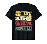 Eat Sleep Solve Repeat Rubik Cube Zauberwürfel Geschenk T-S