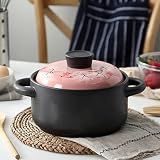 Terracotta Casserole Pot Ceramic Casserole Clay Cooking Pot Smooth Glaze Easy to Clean High Temperature Resistant.-4L (Size : 2.5L) 1.5L
