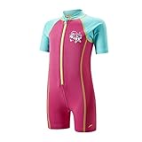 Speedo Kinder Seasquad Hot Tot Suit Swimwear, Vegas Pink/Bali Blue/Lime Punch, 9-12