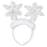 Widmann 05680 - Haarreif mit Schneeflocken, Accessoire, Haarschmuck, Kopfschmuck, Schneekönigin, Weihnachten, Karneval, Fasching, Mottoparty