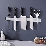 PROHOUS 30cm Edelstahl Magnetischer Messerhalter selbstklebend Wandmontage Magnetleiste Ohne Bohren Messerleiste Extra Starker Magnet Messerhalterung für Küche, Büro, Werk