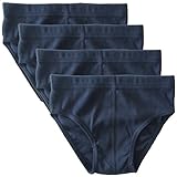 HERMKO 2850 4er Pack Jungen Slip einfarbig aus 100% Bio-Baumwolle mit Dehnbund, Farbe:Marine, Größe:140