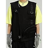 LIUQIANYU Herren Ärmellose Strickpullover Weste - Herren Lockere Trendige Westenjacke,Modische V-Ausschnitt Workwear Weste Hong Kong Style Japanische Weste,Herren Uni Farbe Freizeitweste,Schwarz,M