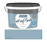 Renovo Lust auf Farbe 2,5 Liter Wandfarbe Meeresbrise, Blau Matt, für ca. 20-30 m²
