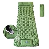 LAMA Aufblasbare Luftmatratze Camping Isomatte [200 x 70 x 6cm] Selbstaufblasbare Isomatte Ultraleichte Schlafmatte mit Fußpresse Luftpumpe Kissen für Camping Backpacking Wandern Reisen Zelten S