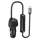 SUNDAREE Auto Ladegerät USB C Kabel,38W 12V Kfz Handyladegeräte QC 3.0+Type C Kabel PD Schnellladen USB Ladekabel Zigarettenanzünder Adapter Auto for Samsung A51/Huawei/iPhone 11/Xiaomi Poco/O